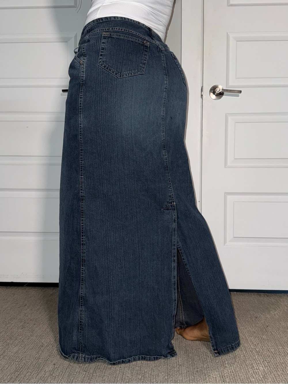 Sisley Vintage Denim Maxi Skirt - Picture 4 of 6